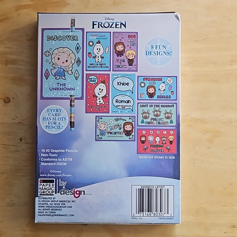 DISNEY FROZEN 16 VALENTINE'S WITH PENCILS